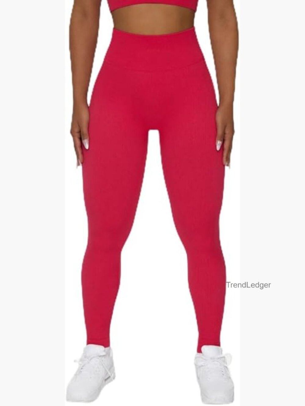High Waist Ribbed Yoga Leggings - Moisture Wicking Squat Proof Full Length